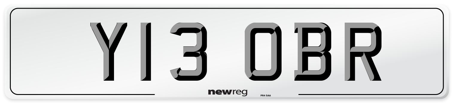 Y13 OBR Number Plate from New Reg